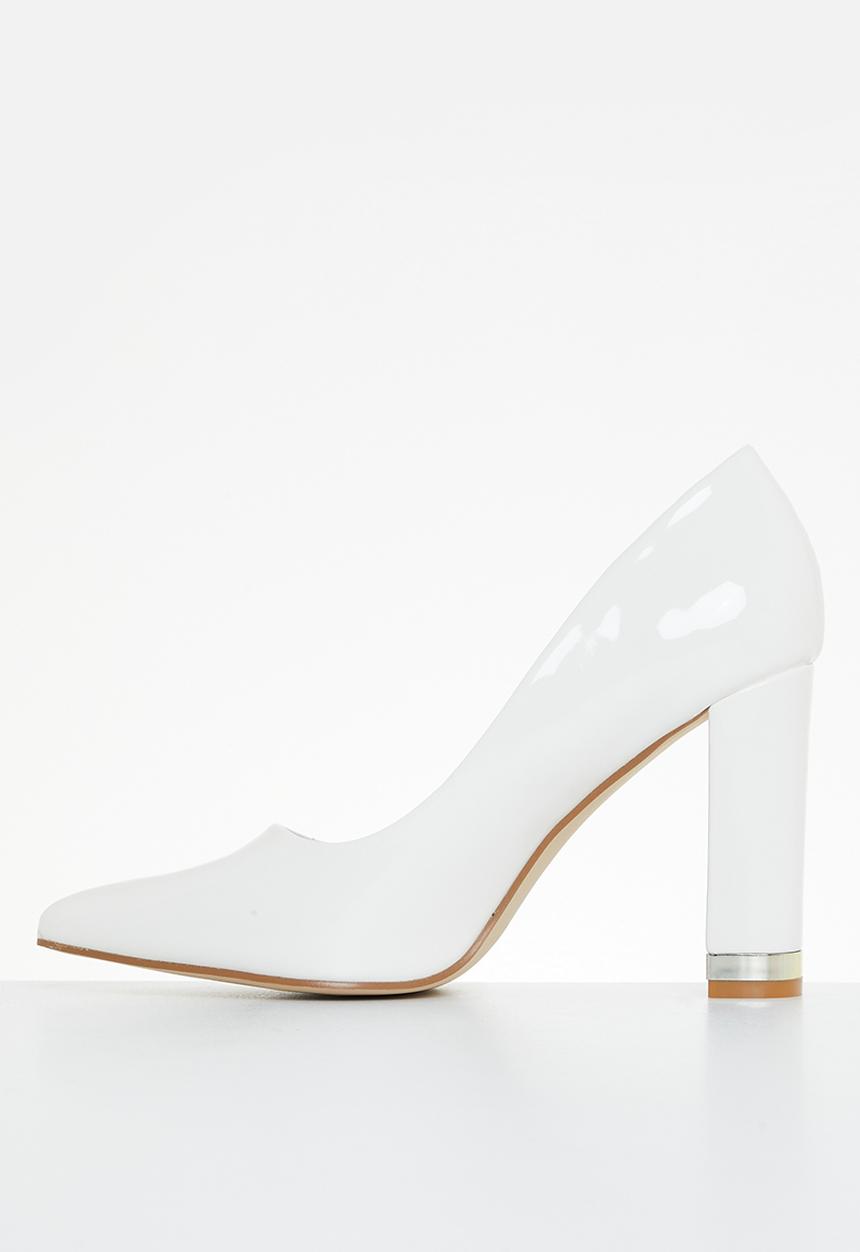 Miss Black - Pisa 2 court heel - white