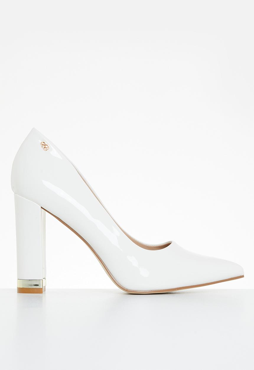 Miss Black - Pisa 2 court heel - white