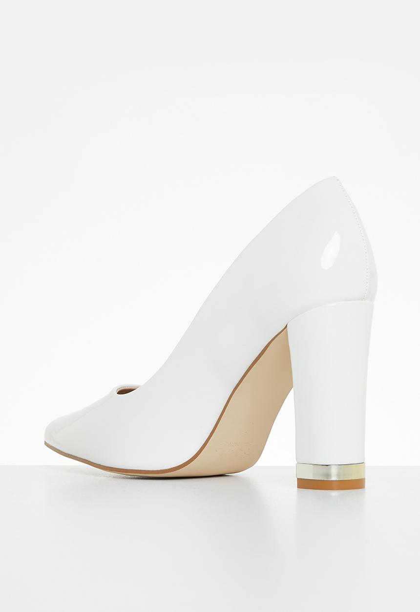 Miss Black - Pisa 2 court heel - white