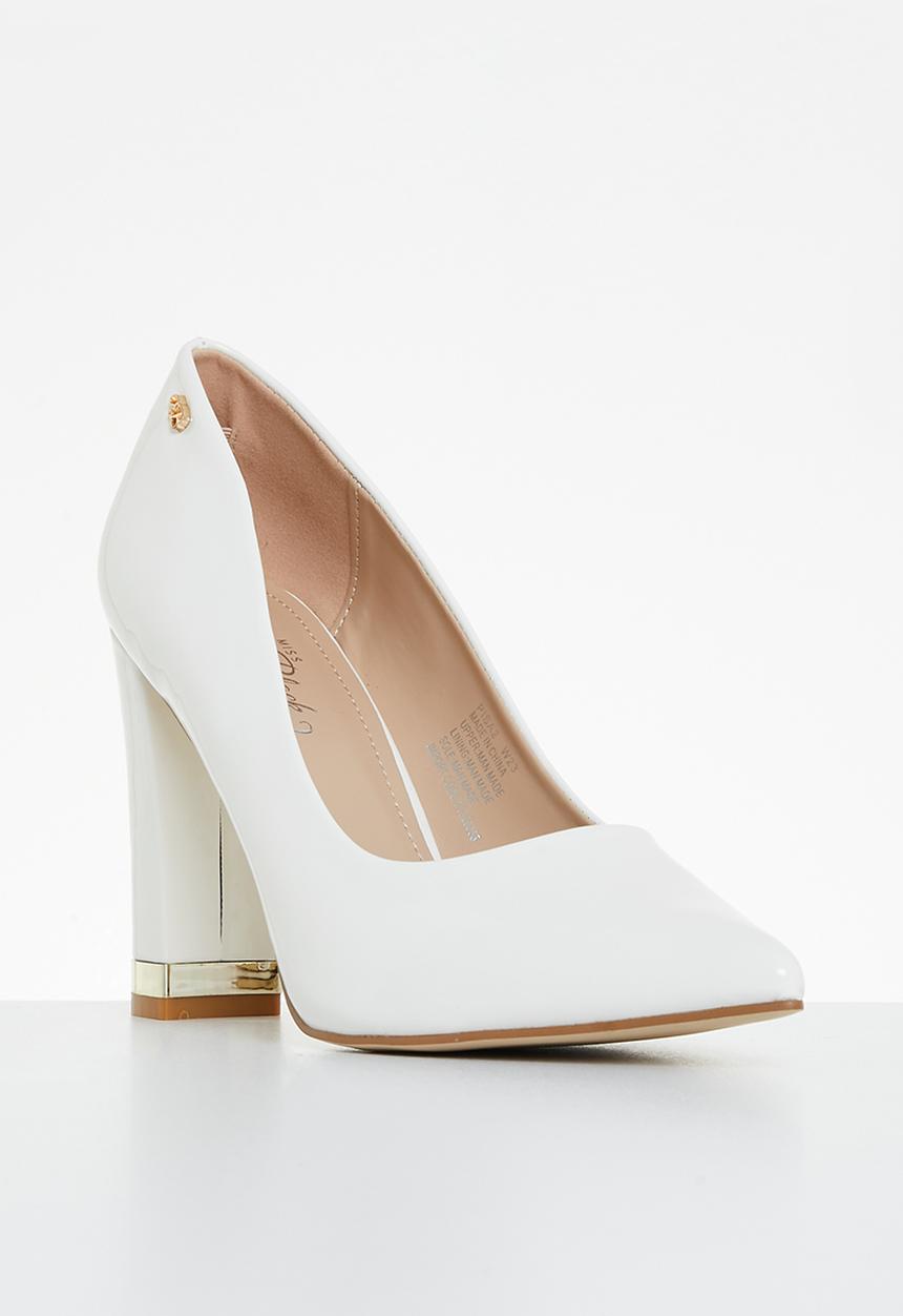Miss Black - Pisa 2 court heel - white