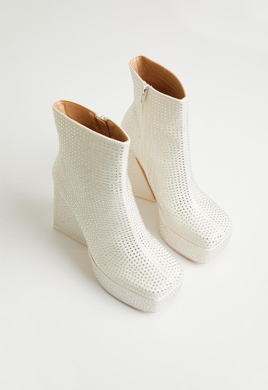 Public Desire - Rumour platform high heeled ankle boot - silver 