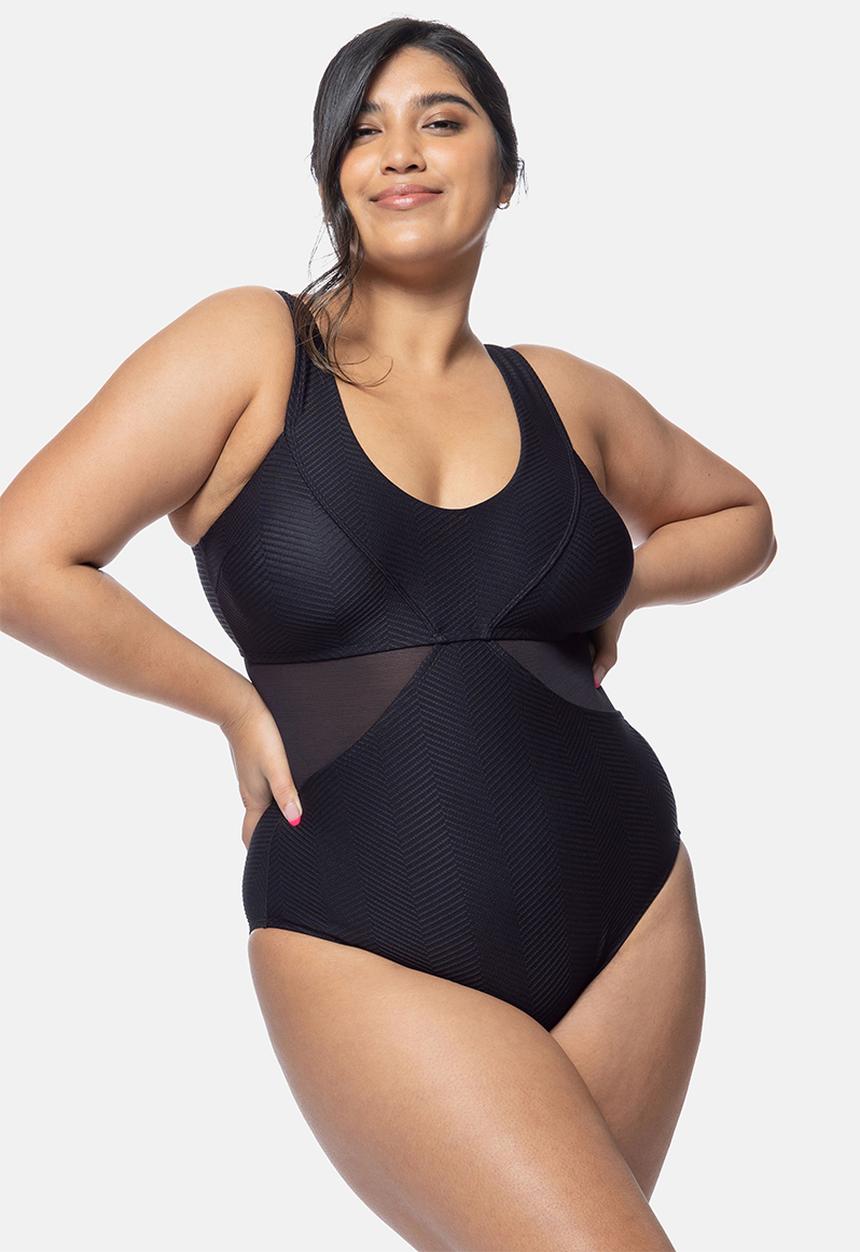DORINA - Plus saint tropez swimsuit - black