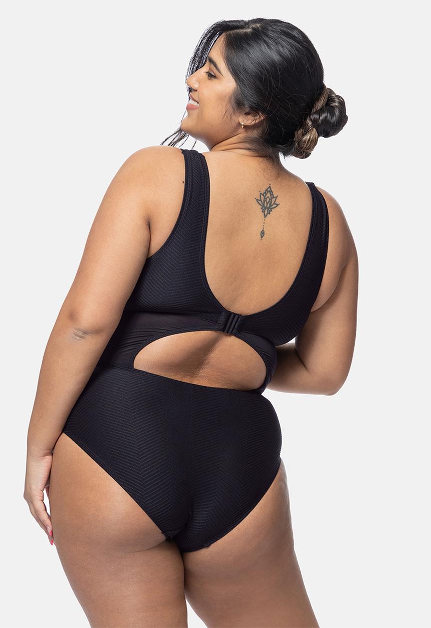 DORINA - Plus saint tropez swimsuit - black