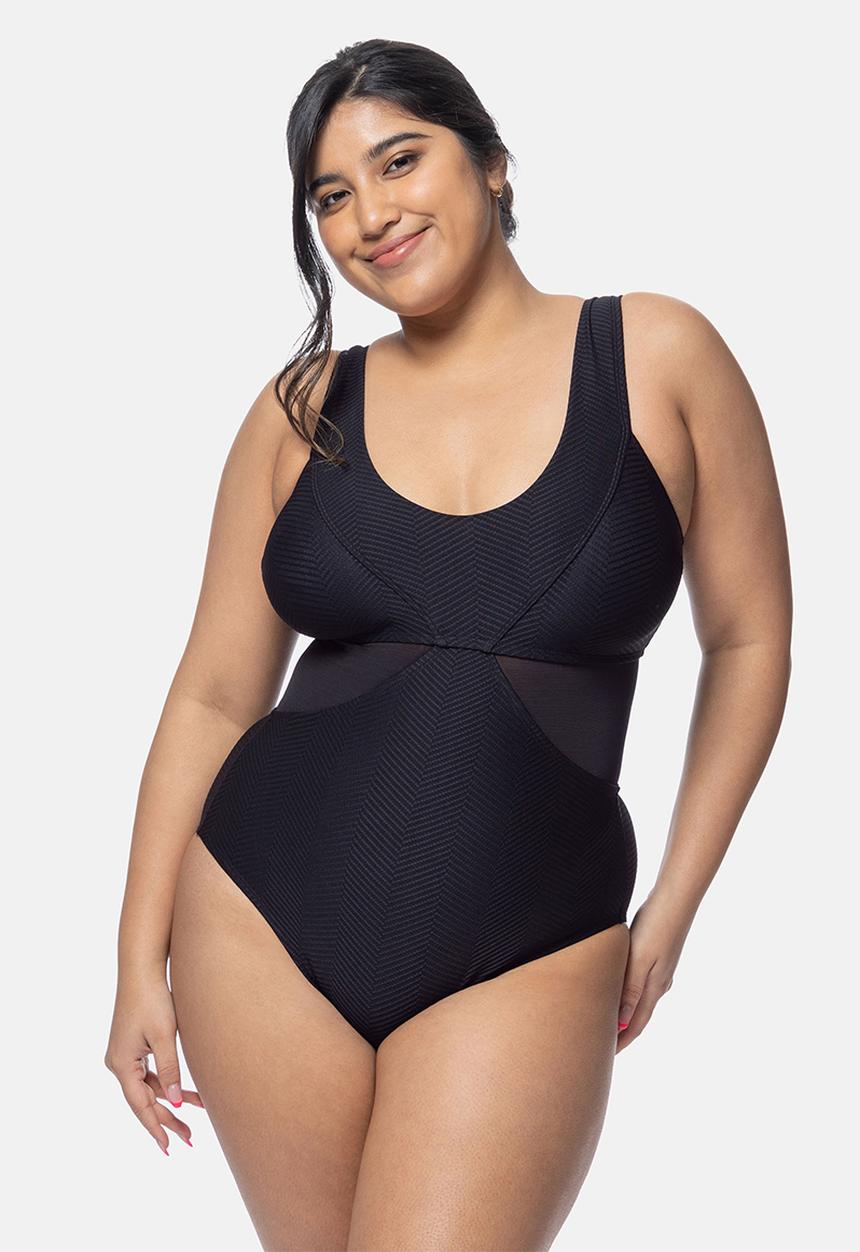DORINA - Plus saint tropez swimsuit - black
