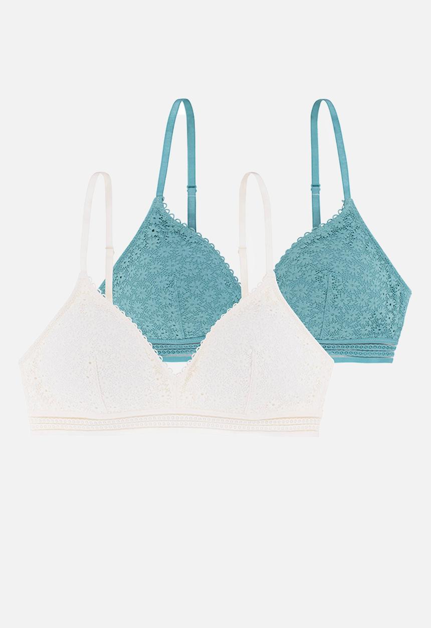 DORINA - Plus yuka 2 pack light padded bralette - ivory/green