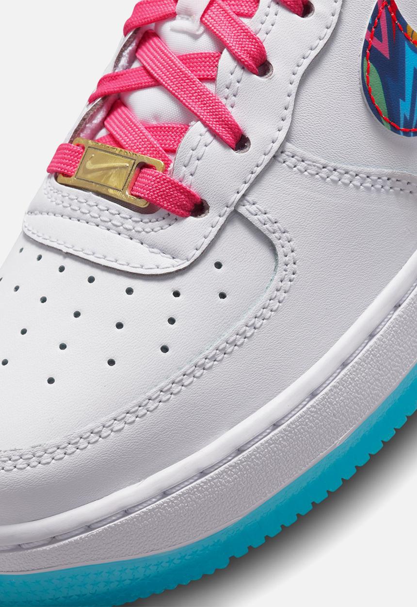 Nike - Nike air force 1 - white/multi-color-pink glow-speed yellow