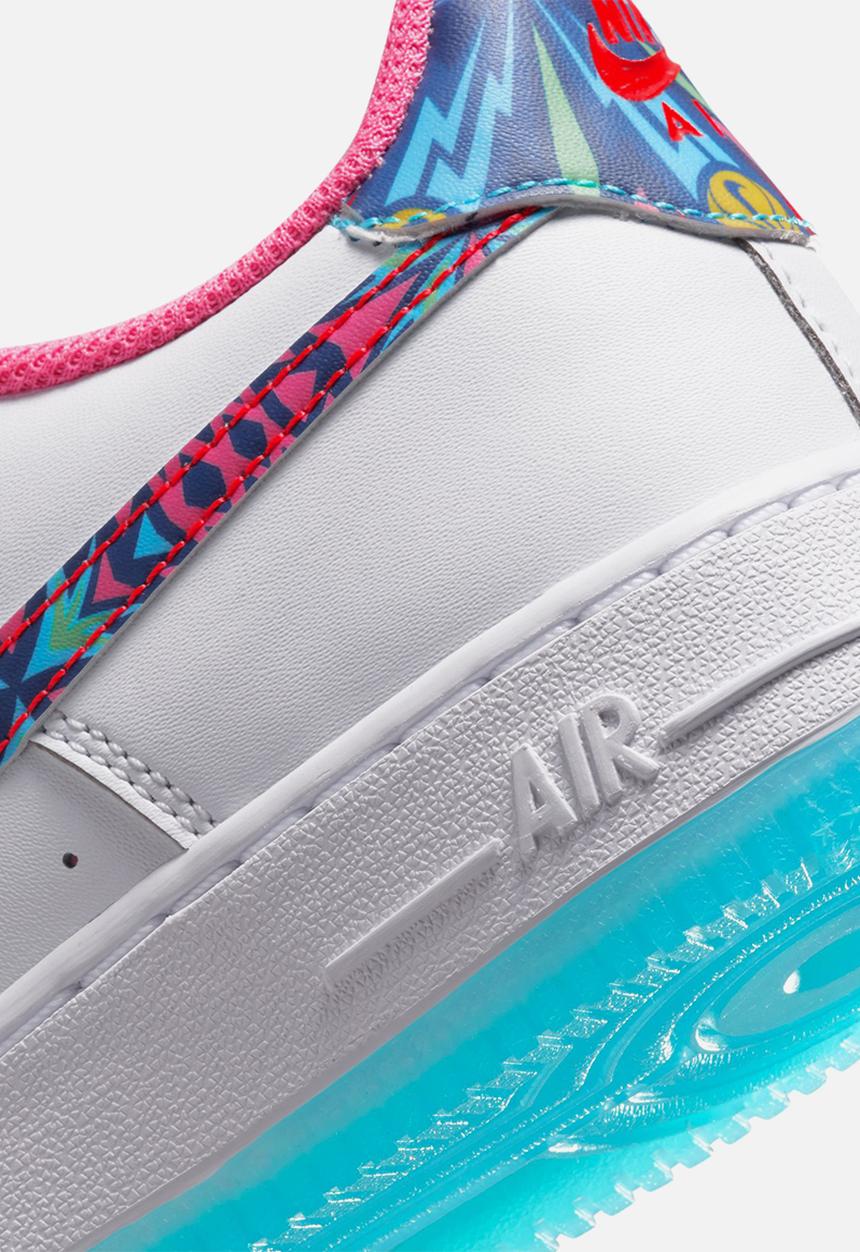 Nike - Nike air force 1 - white/multi-color-pink glow-speed yellow