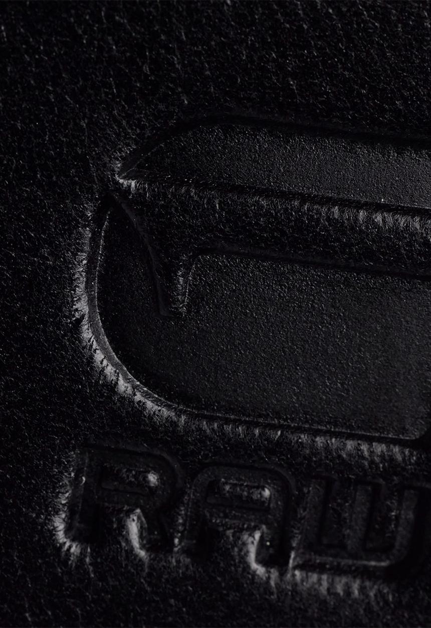 G-STAR - Mett  leather belt -black & black metal