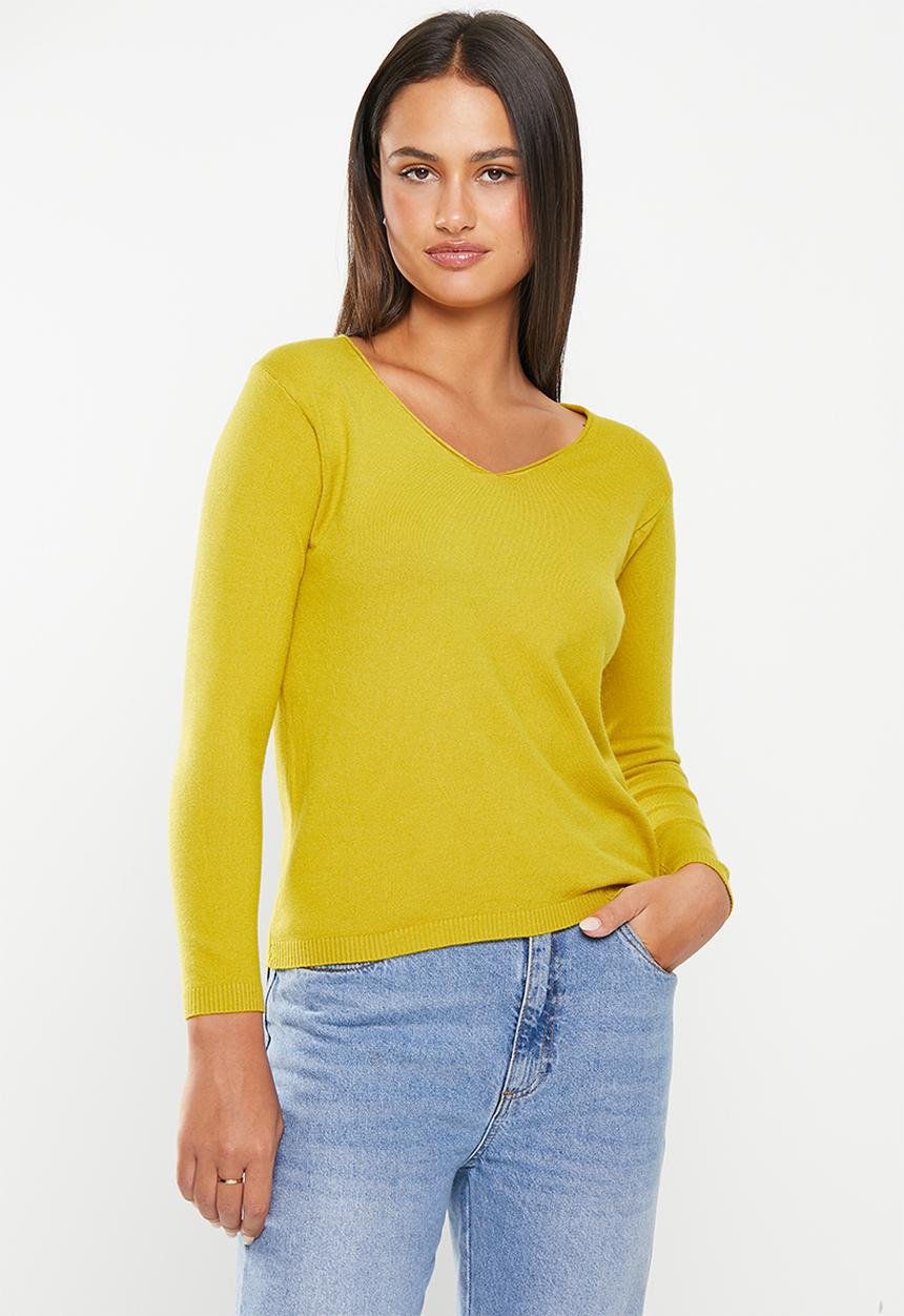 dailyfriday - V-neck jumper - ochre