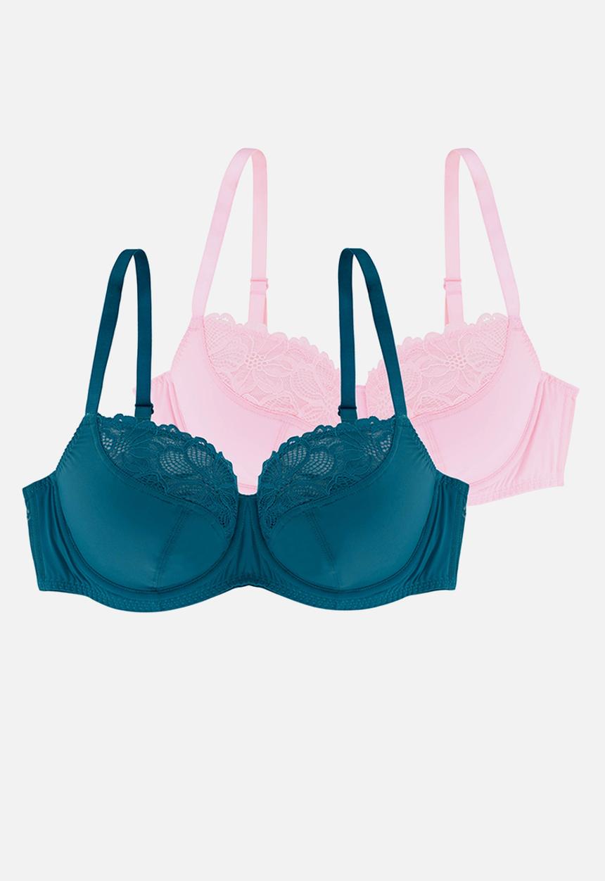 DORINA - Plus kelsea 2pack non padded wired bra - blue/pink