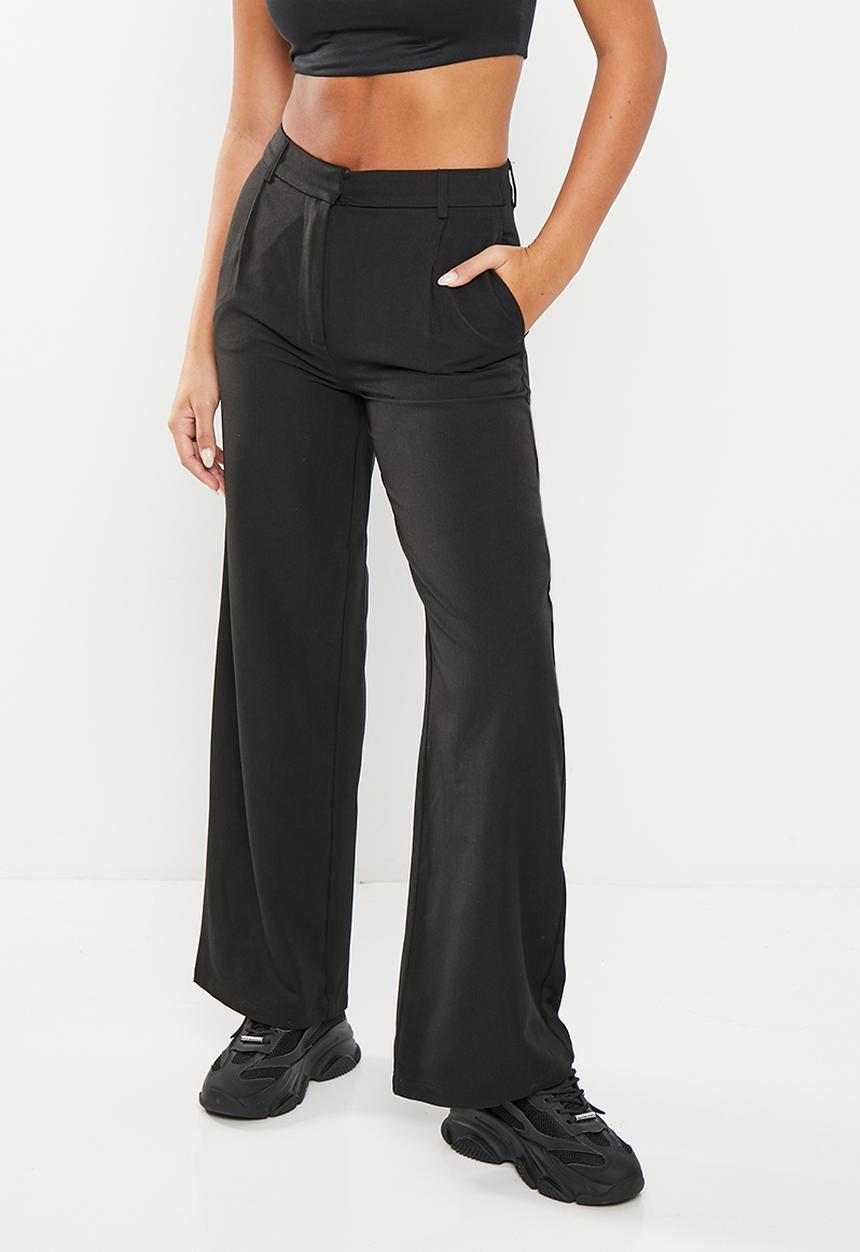 Noisy May - Toby high waist wide leg pant - black