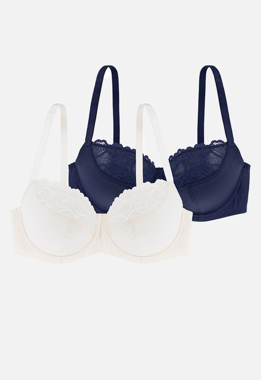 DORINA - Plus kelsea 2pack non padded wired bra - ivory/blue