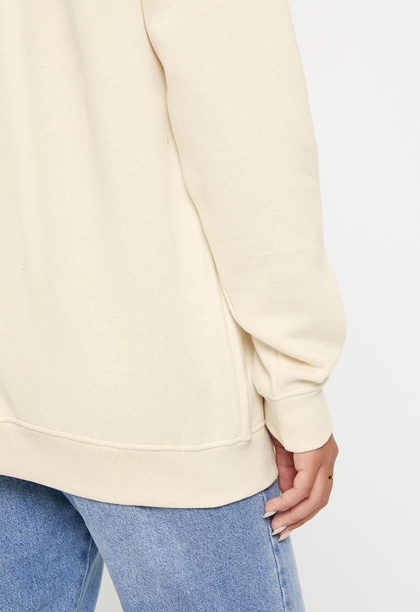 Daisy Street - 1/2 Zip boyfriend sweater - sand
