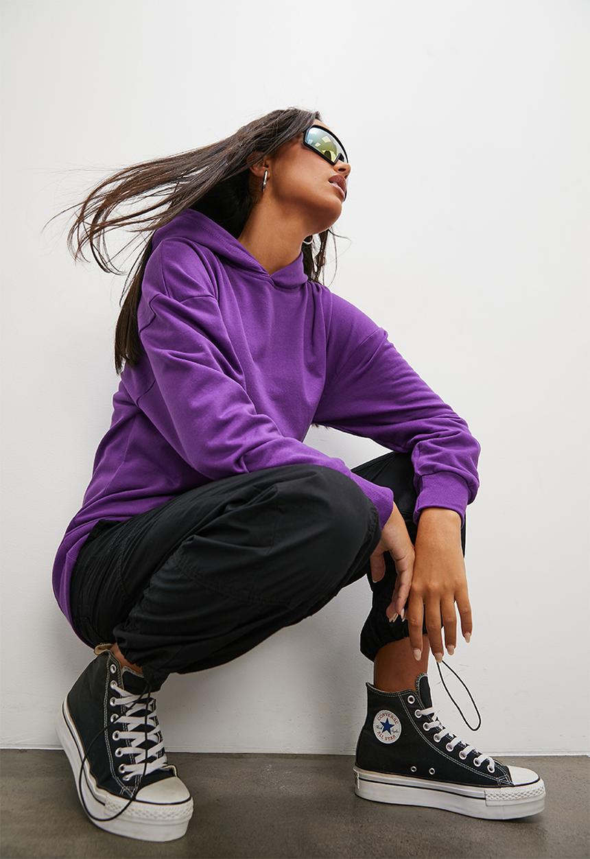 Blake - Slouch hoodie - purple