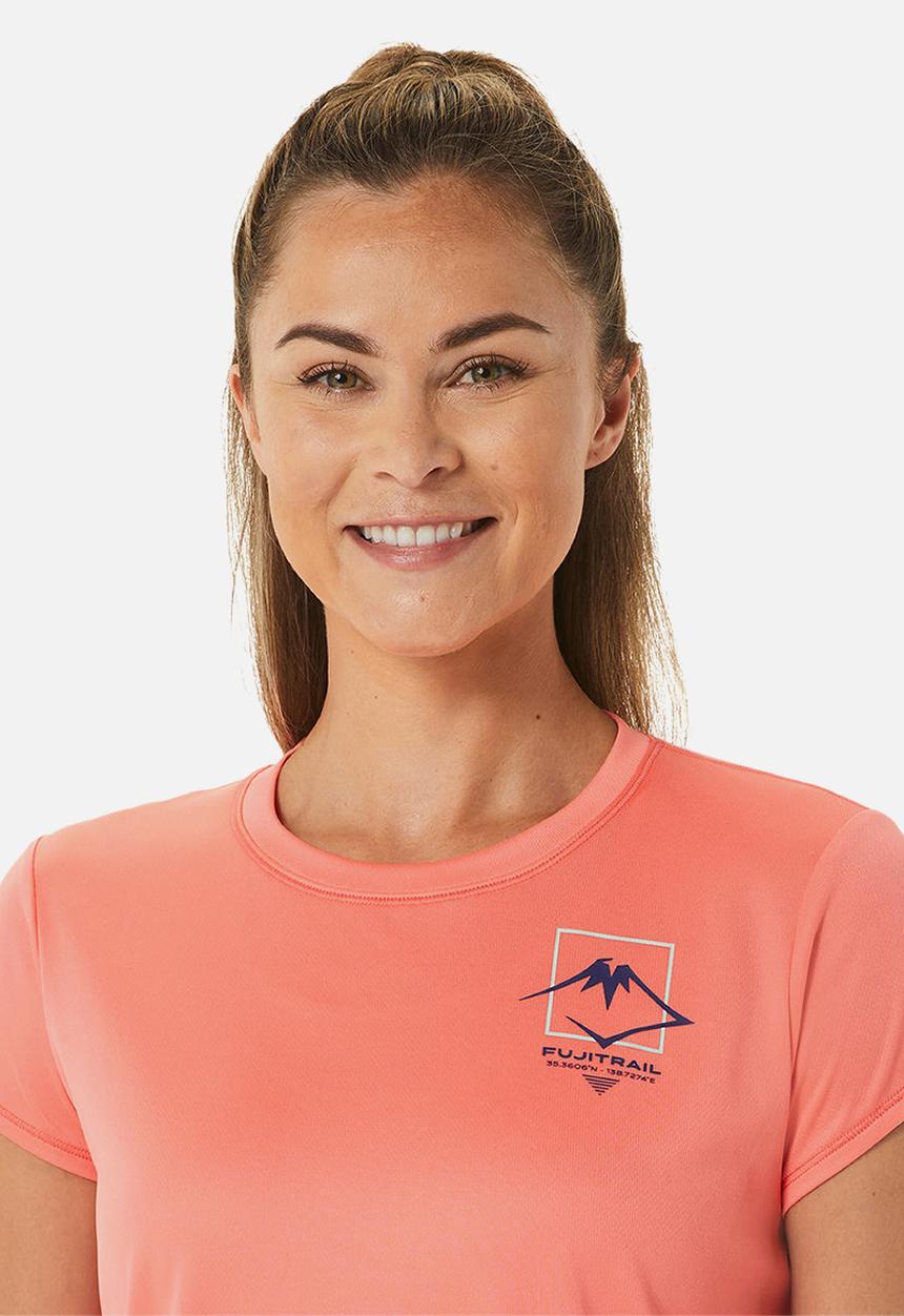 ASICS - Fujitrail logo short sleeve top - papaya