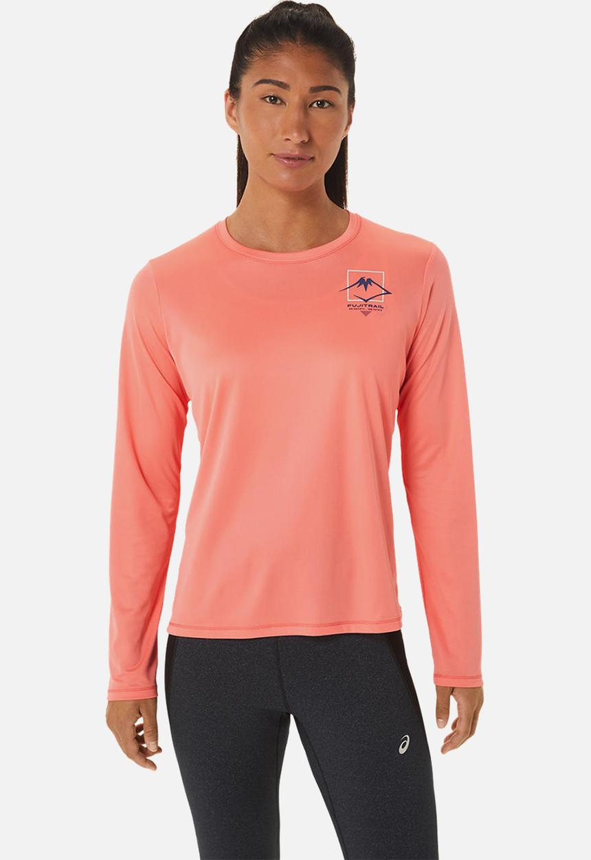 ASICS - Fujitrail logo long sleeve top - papaya