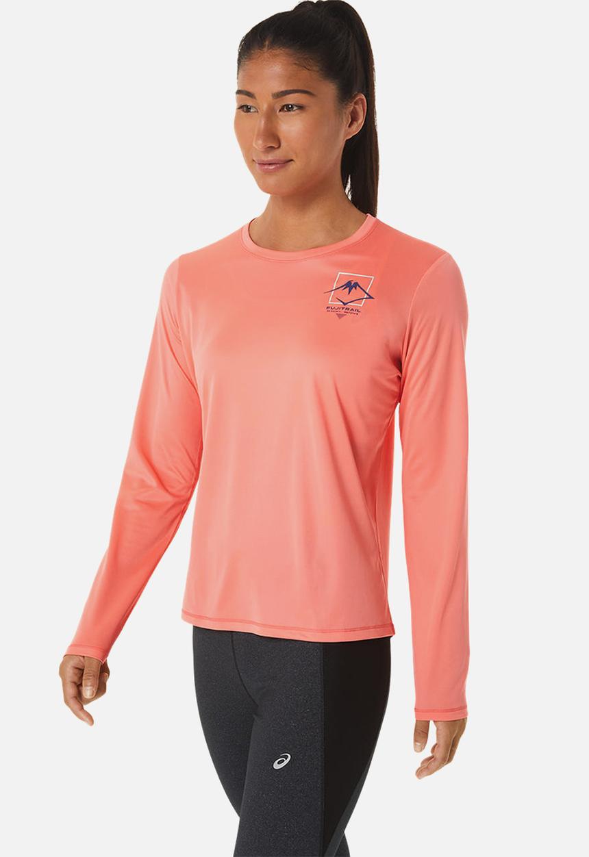 ASICS - Fujitrail logo long sleeve top - papaya