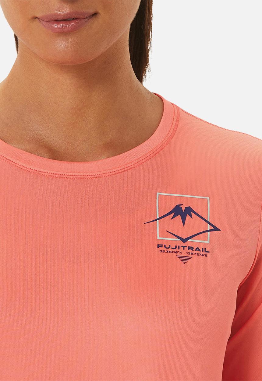 ASICS - Fujitrail logo long sleeve top - papaya