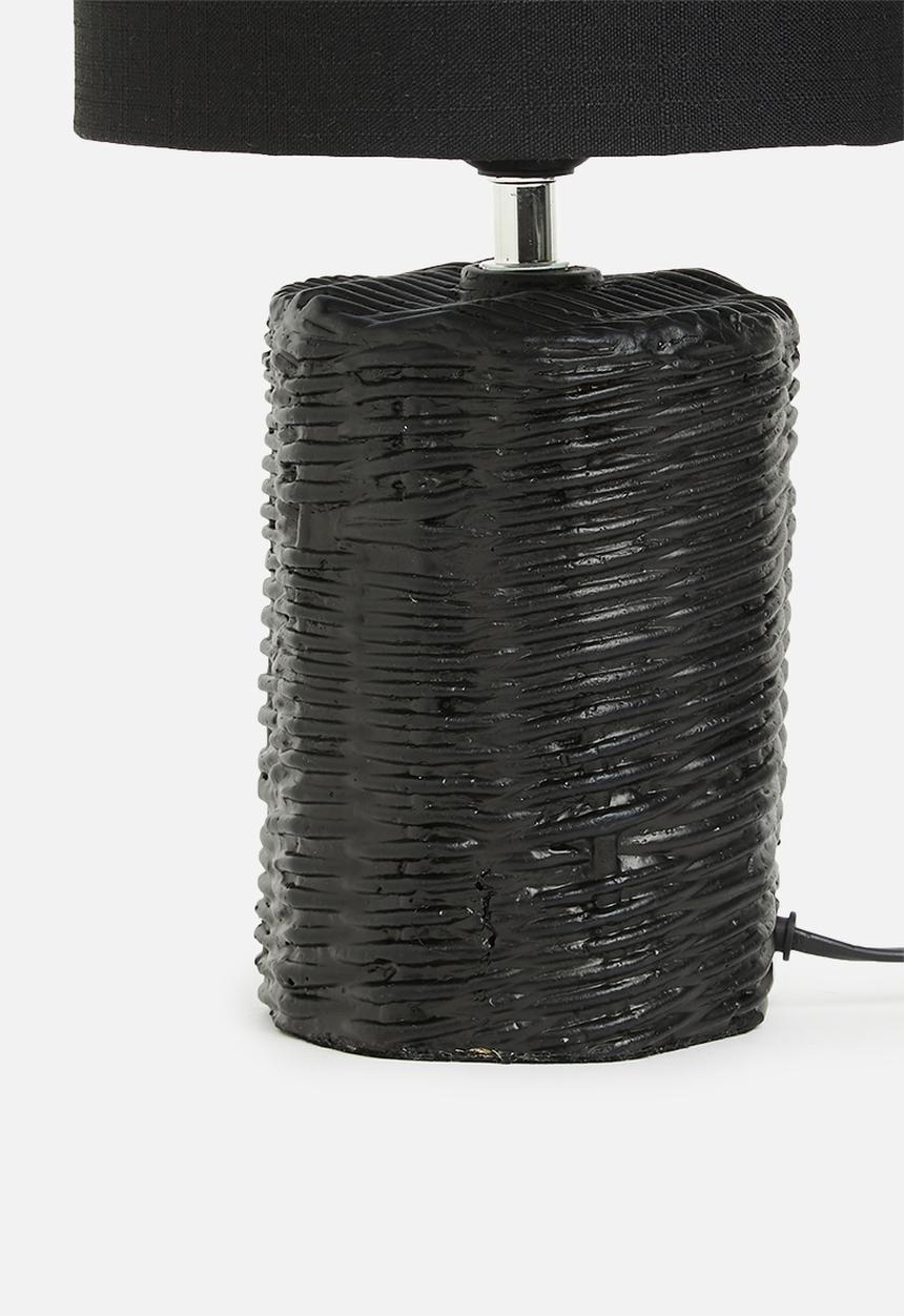 Sixth Floor - Bergen Wicker table lamp - black