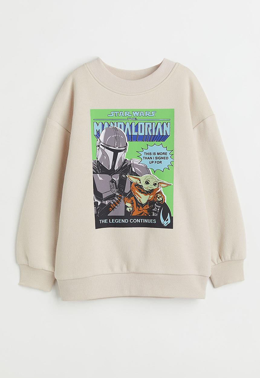 H&M - Oversized printed sweatshirt - light beige/the mandalorian