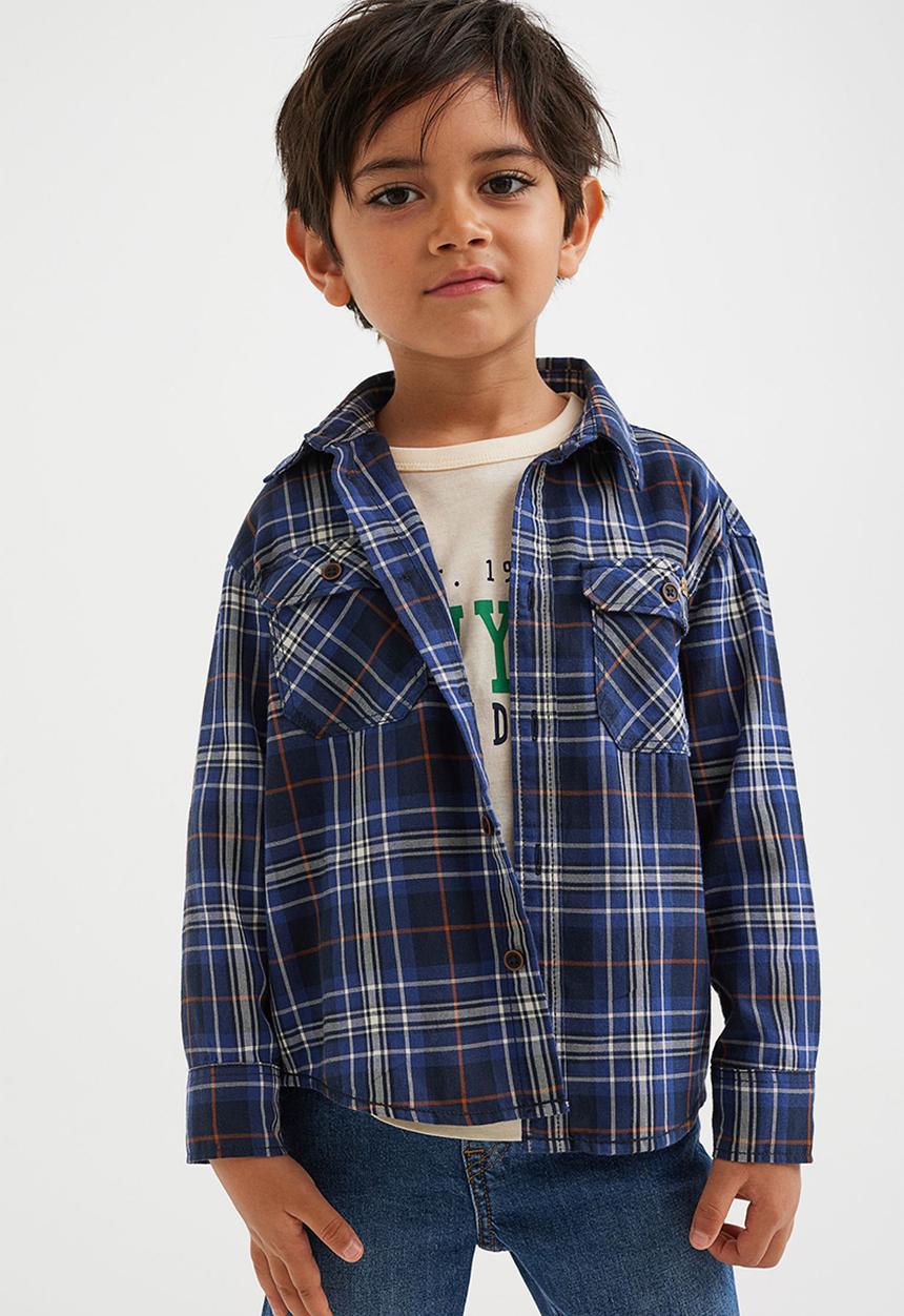H&M - Twill shirt - dark blue/checked