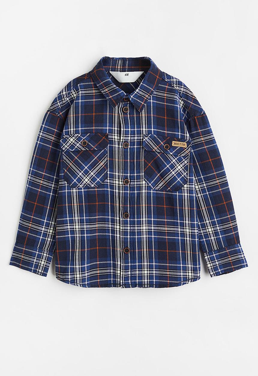 H&M - Twill shirt - dark blue/checked