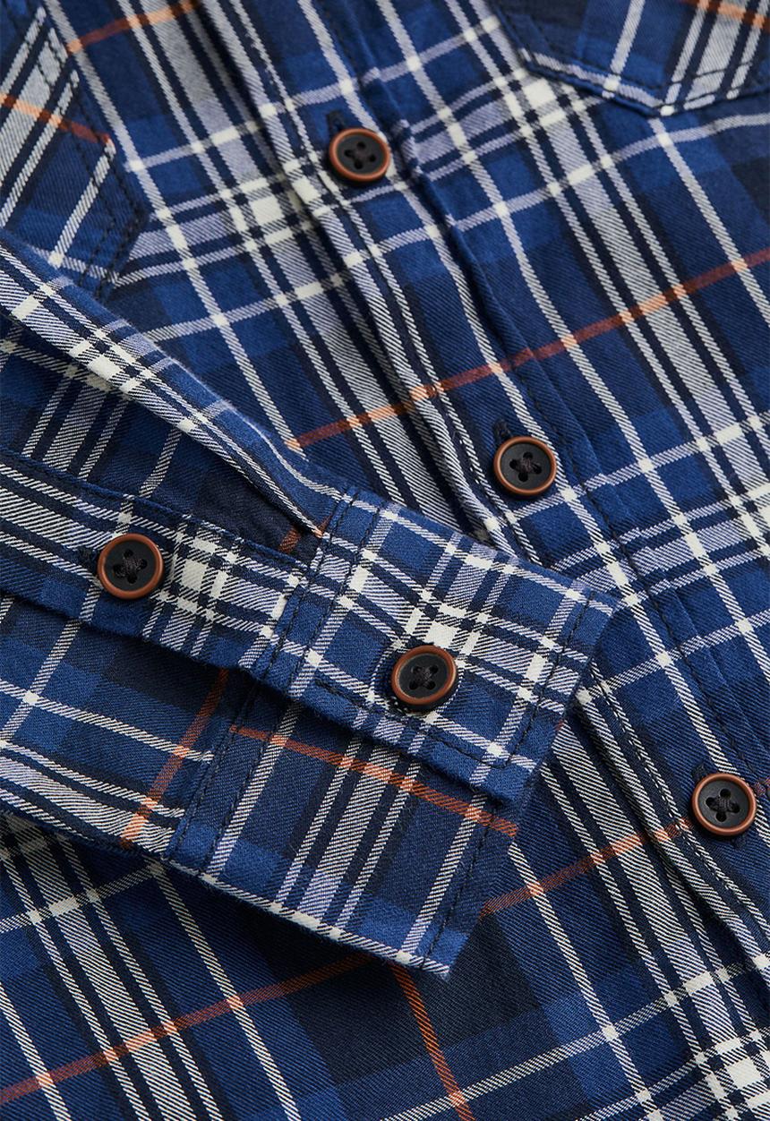 H&M - Twill shirt - dark blue/checked