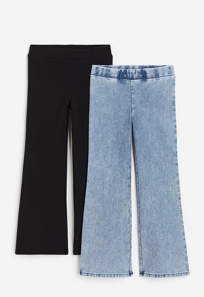 H&M - 2 Pack flared jeggings - denim blue/black