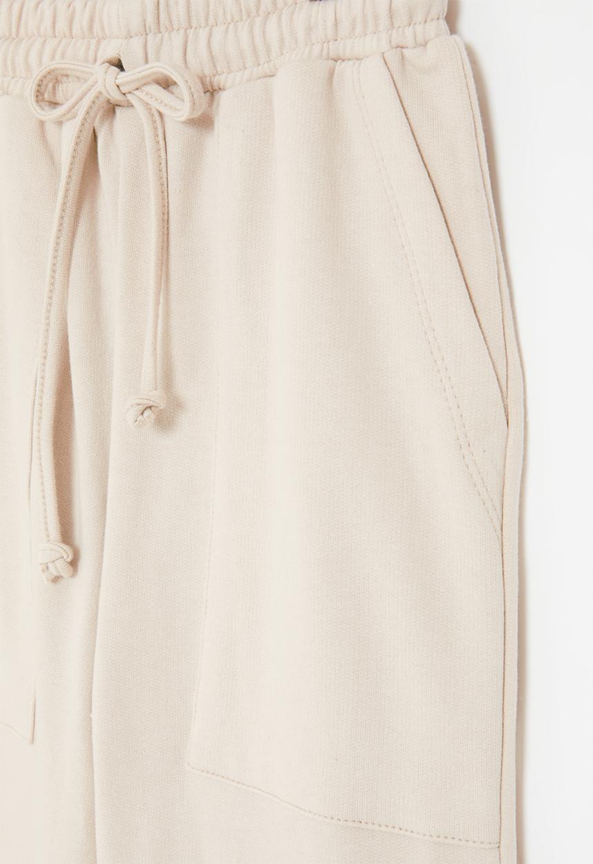 Superbalist - Wide leg track pants - stone 