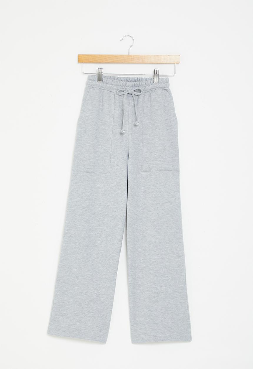 Superbalist - Wide leg track pants - grey melange