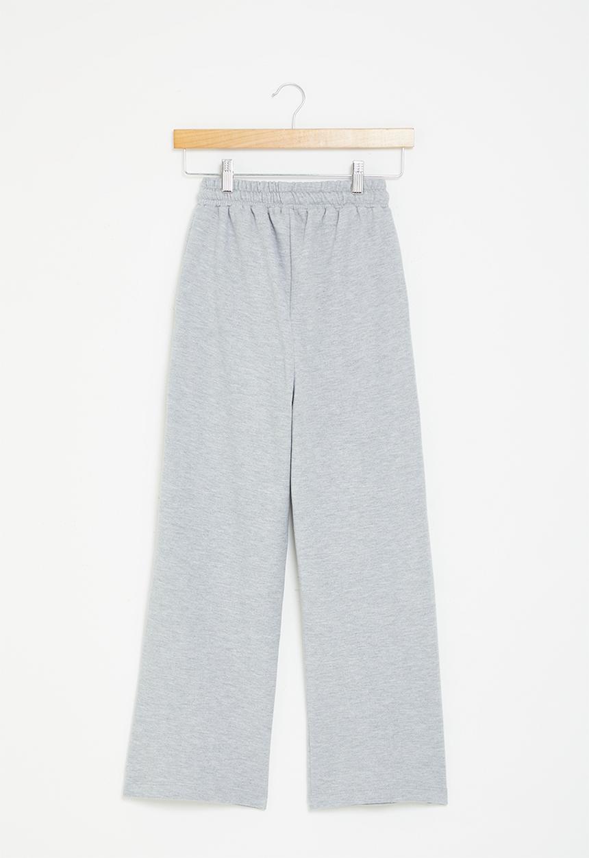 Superbalist - Wide leg track pants - grey melange