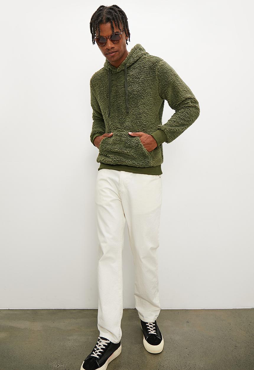 STYLE REPUBLIC - Teddy fleece pullover hoodie - khaki