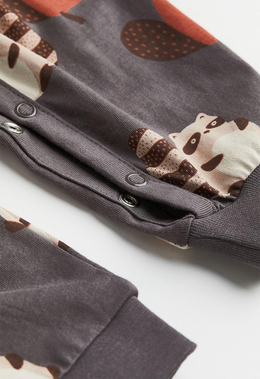 H&M - 2 Pack patterned cotton pyjamas - dark grey/animals