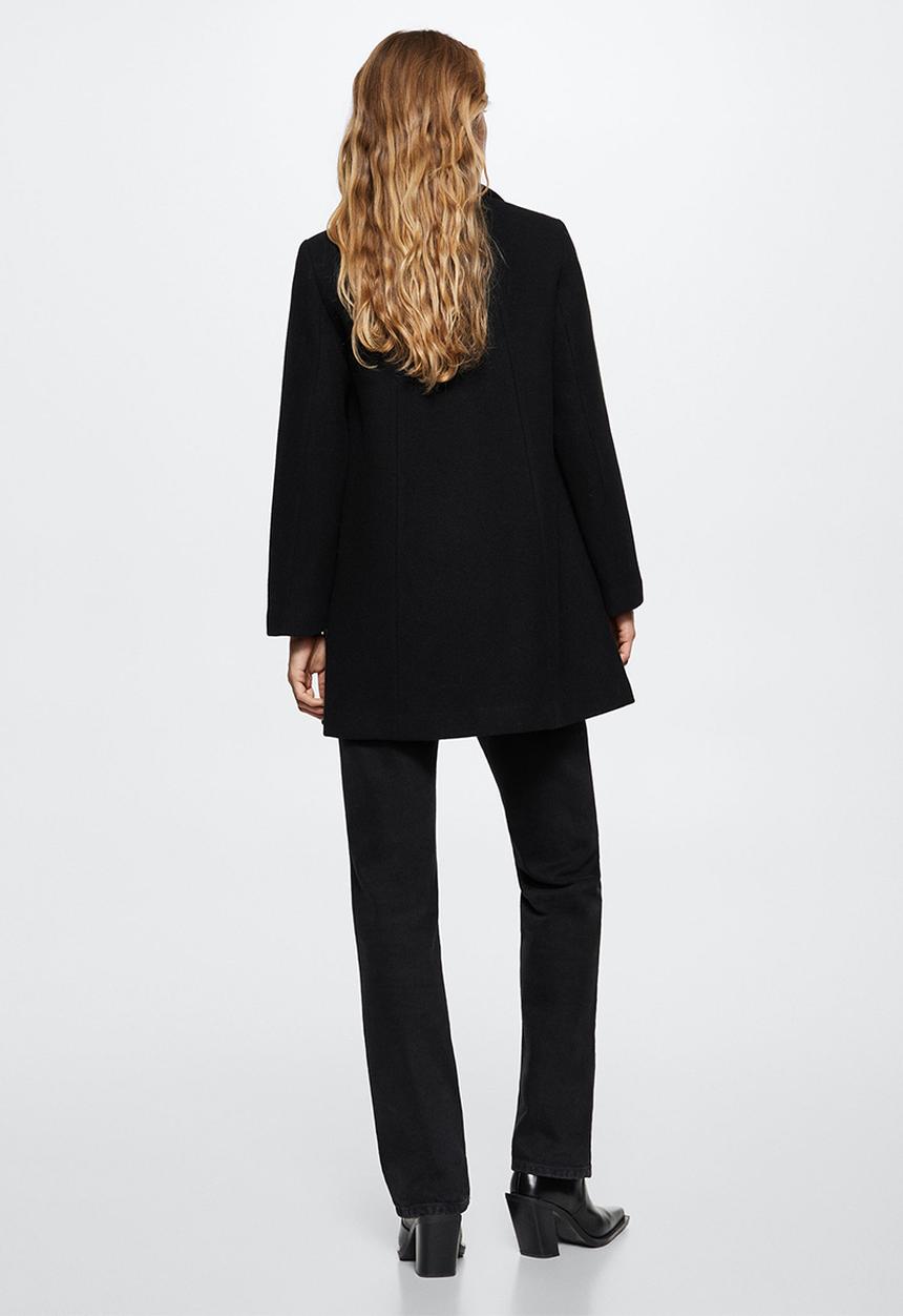 MANGO - Coat sandy - black