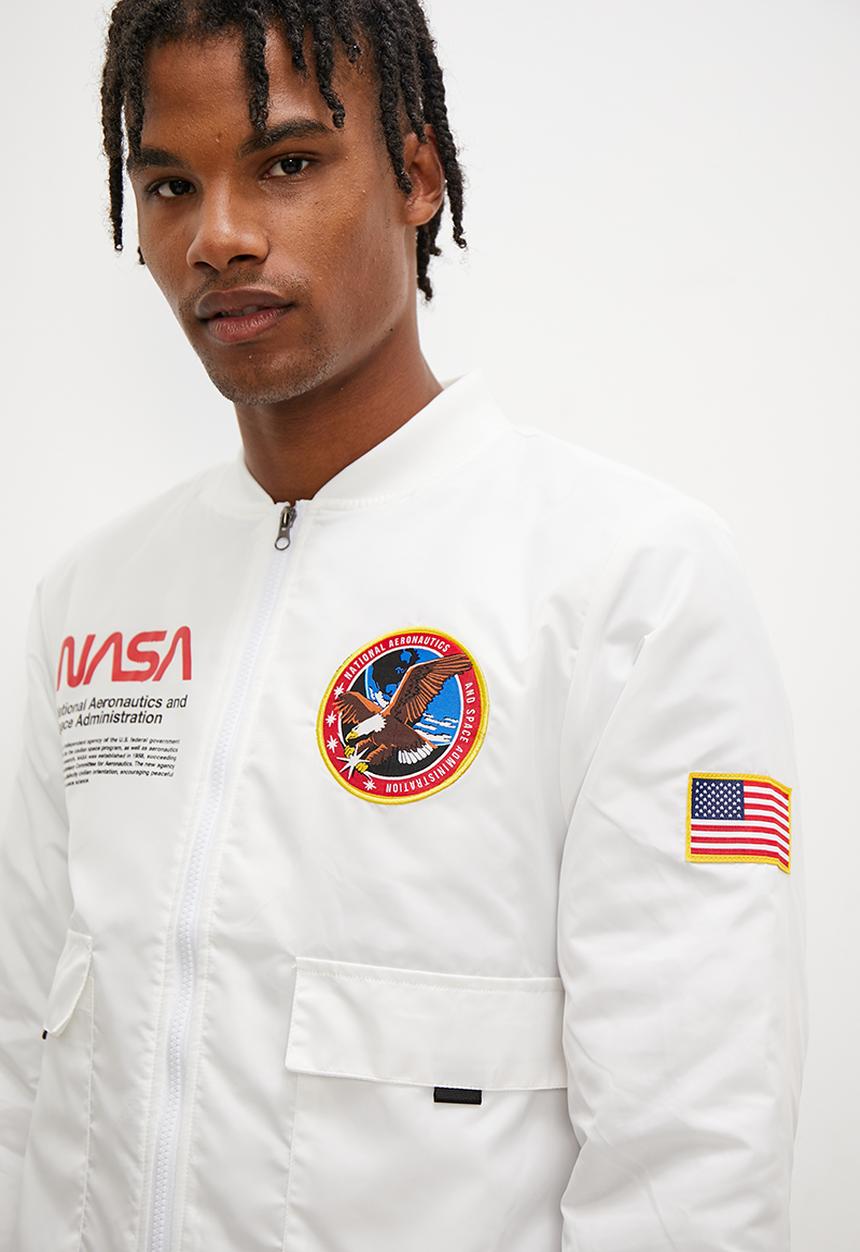 STYLE REPUBLIC - Padded nasa bomber jacket - white