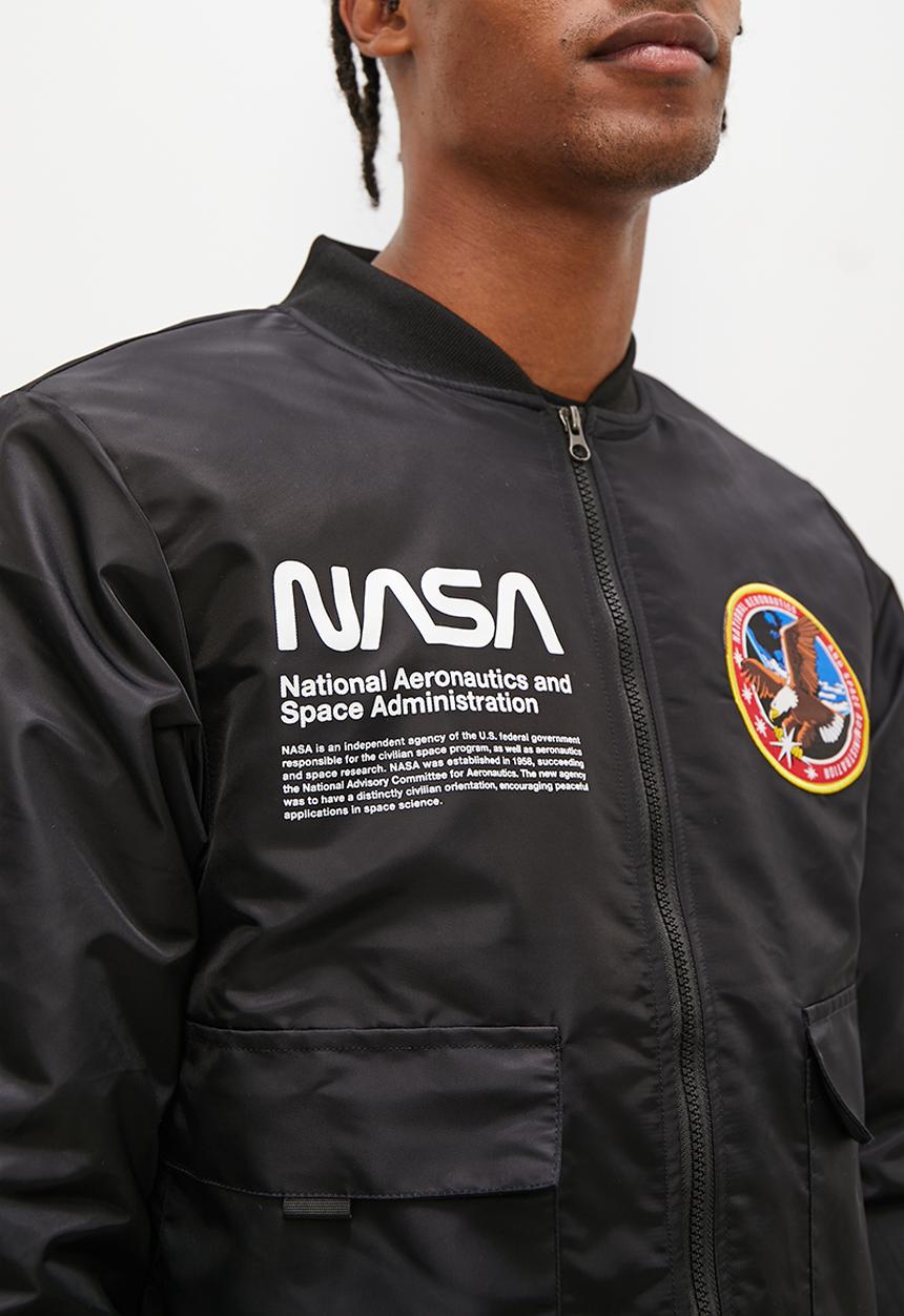 STYLE REPUBLIC - Padded nasa bomber jacket - black