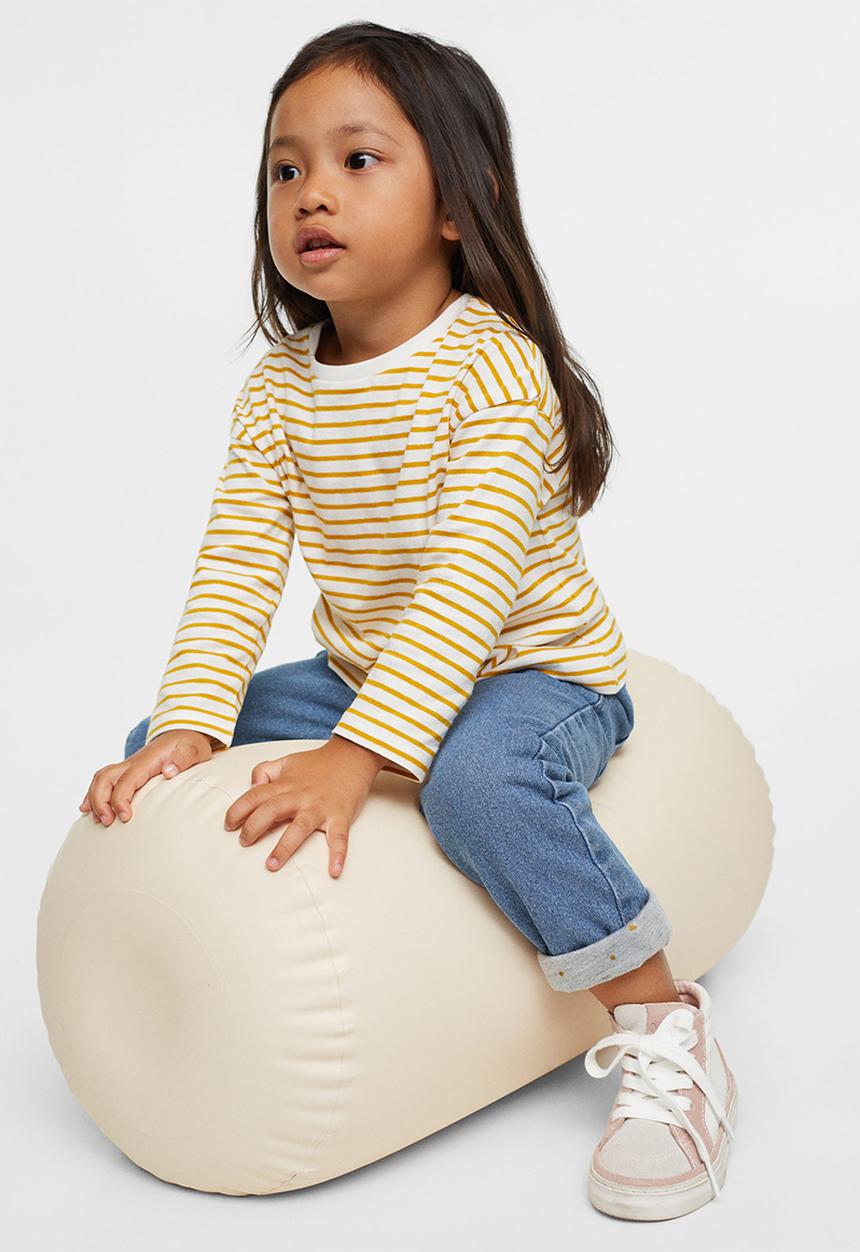MANGO - T-shirt stripes - yellow