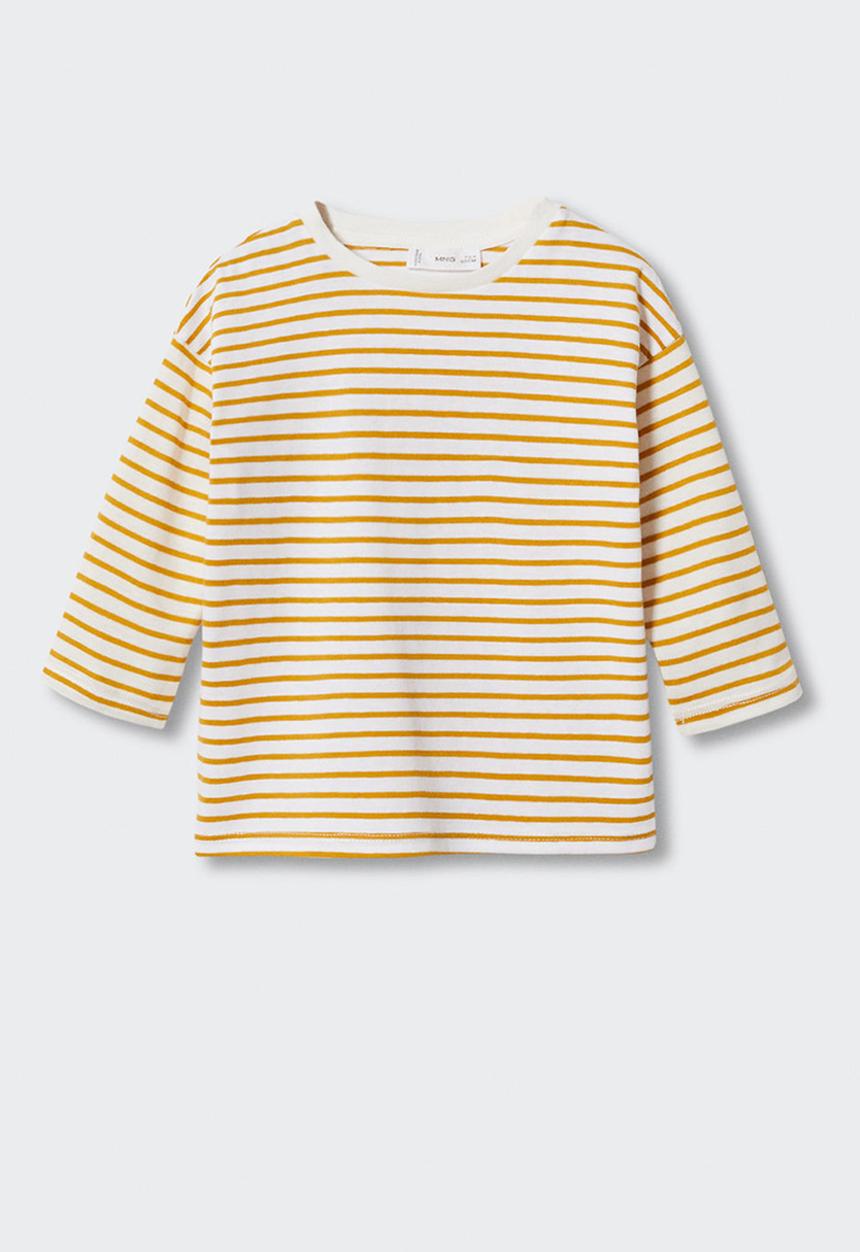MANGO - T-shirt stripes - yellow