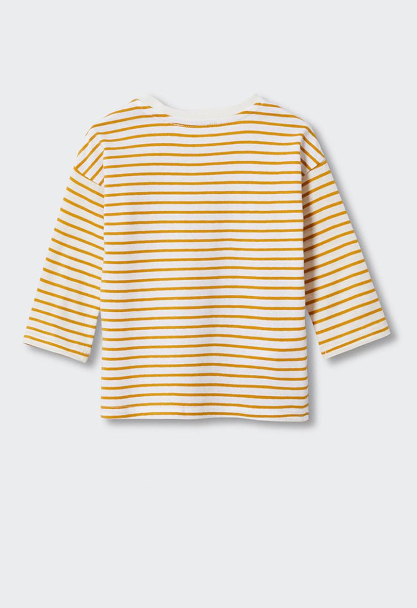 MANGO - T-shirt stripes - yellow