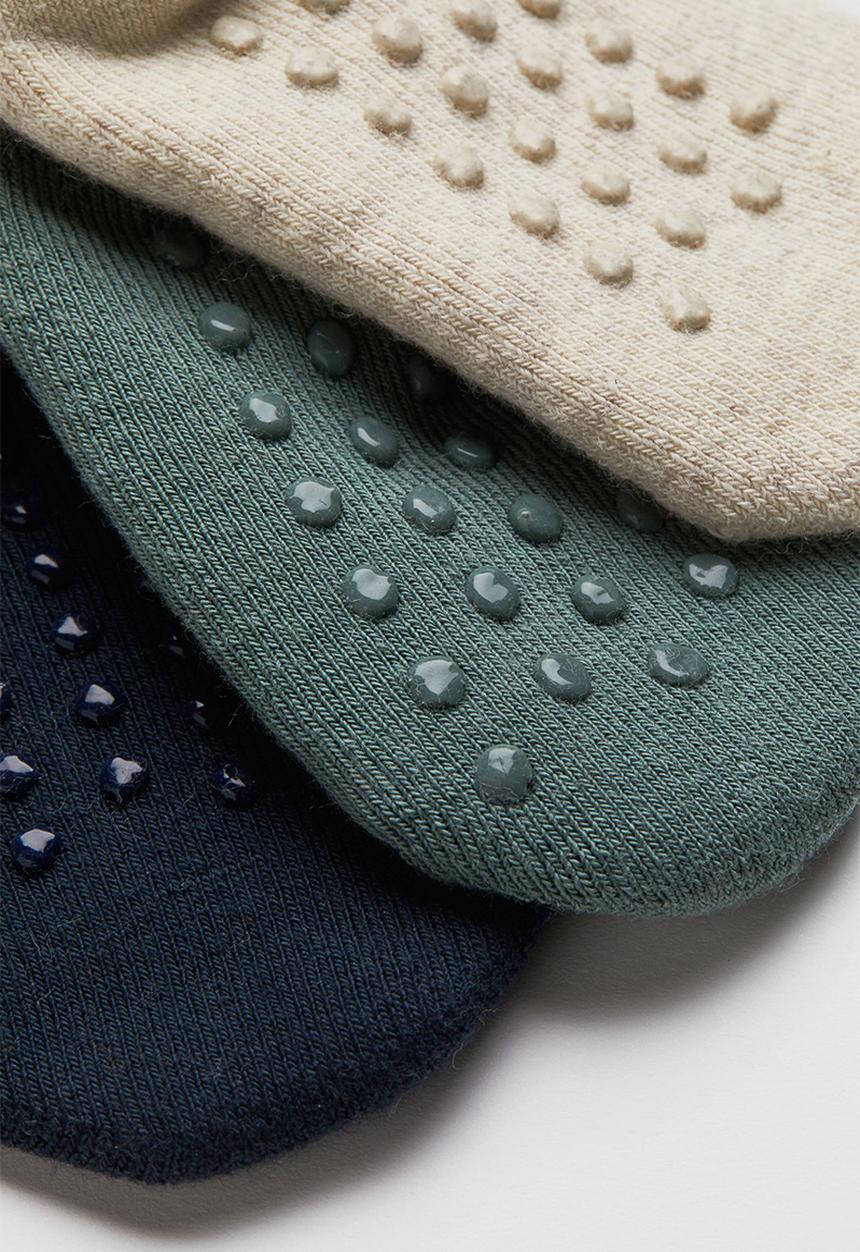 H&M - 5-Pack anti-slip socks - dark turquoise/brown