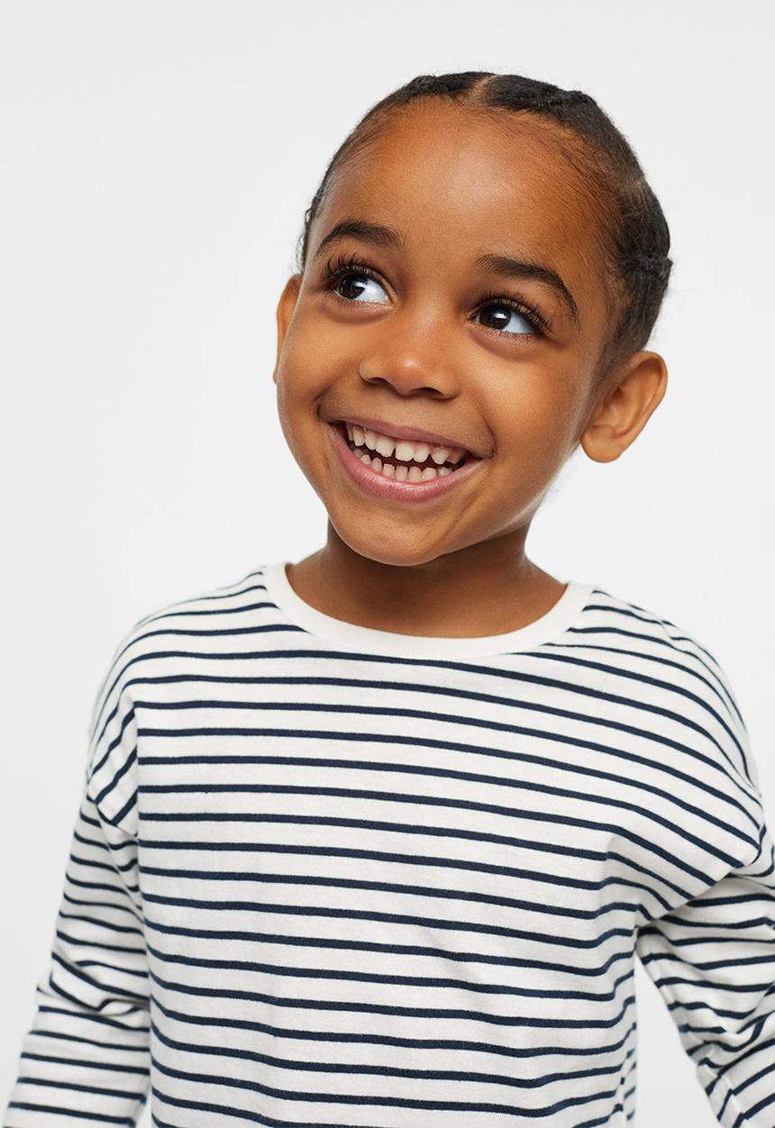 MANGO - T-shirt stripes - navy