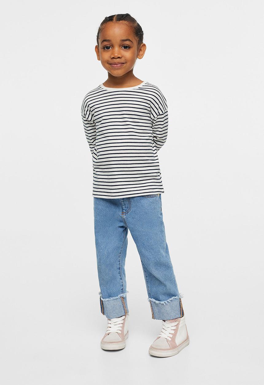 MANGO - T-shirt stripes - navy