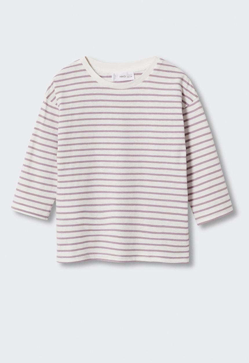 MANGO - T-shirt stripes - purple