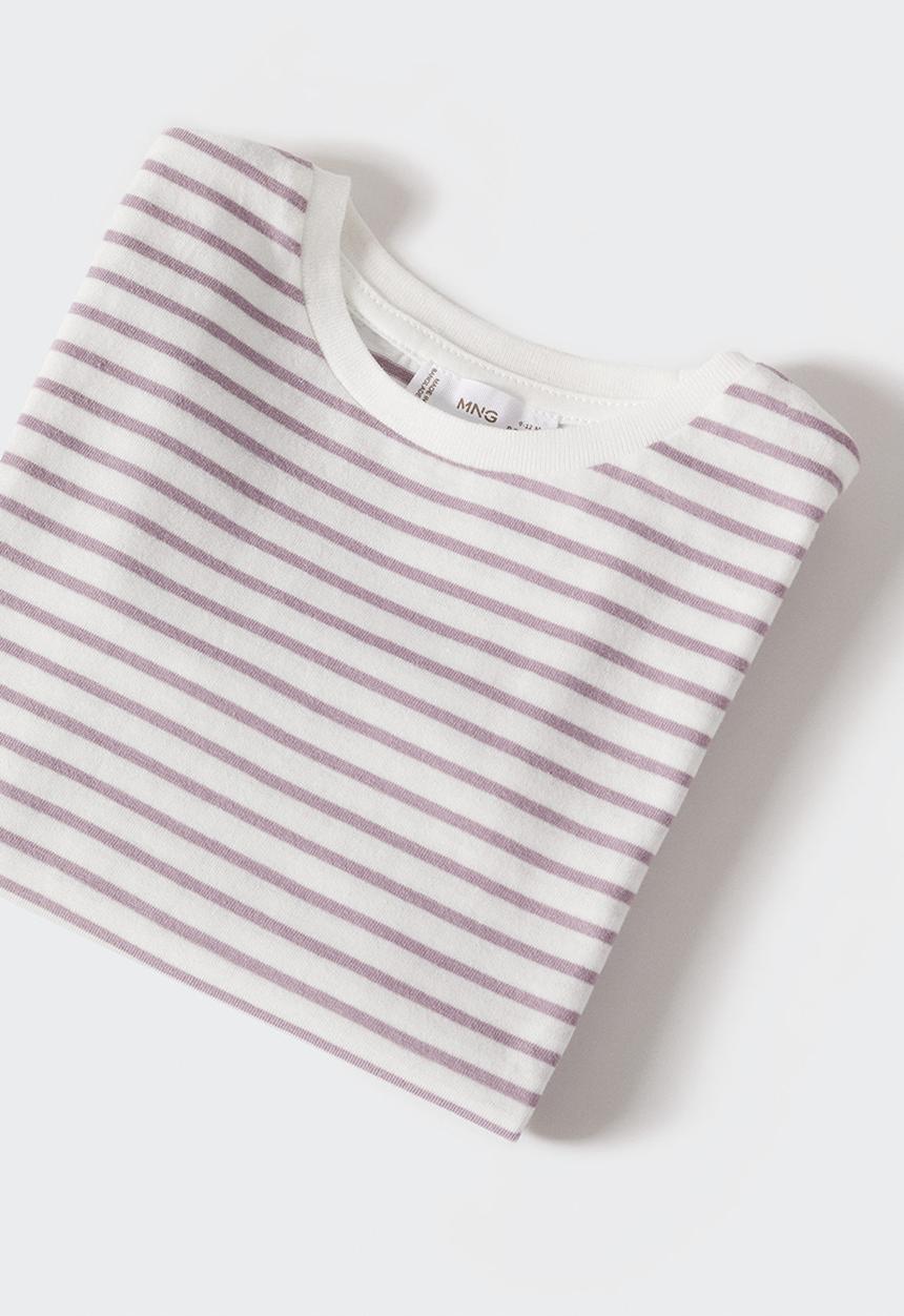 MANGO - T-shirt stripes - purple