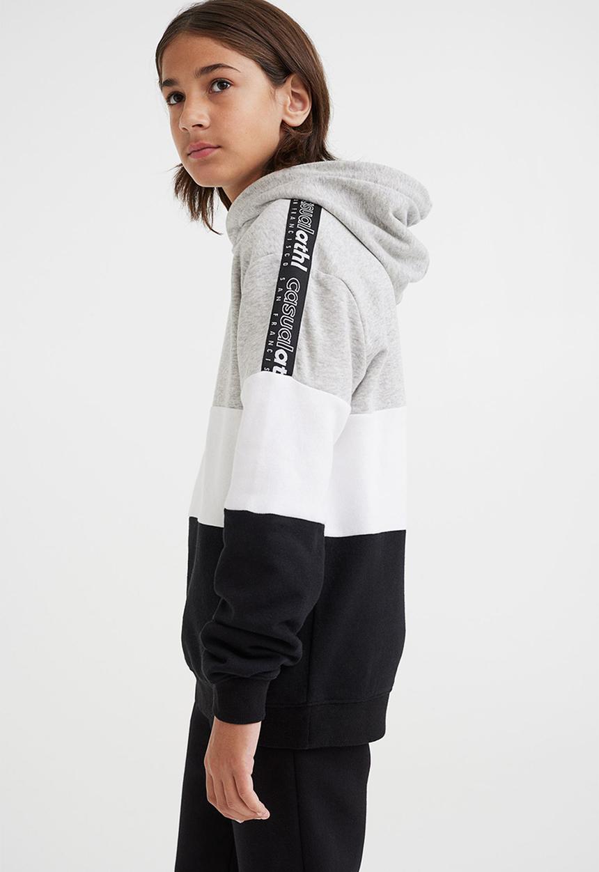 H&M - Hoodie - light grey marl/block-coloured