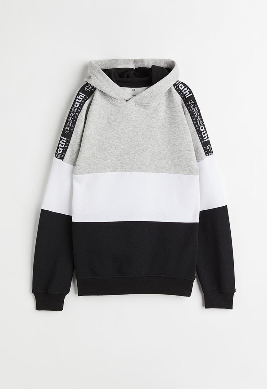 H&M - Hoodie - light grey marl/block-coloured