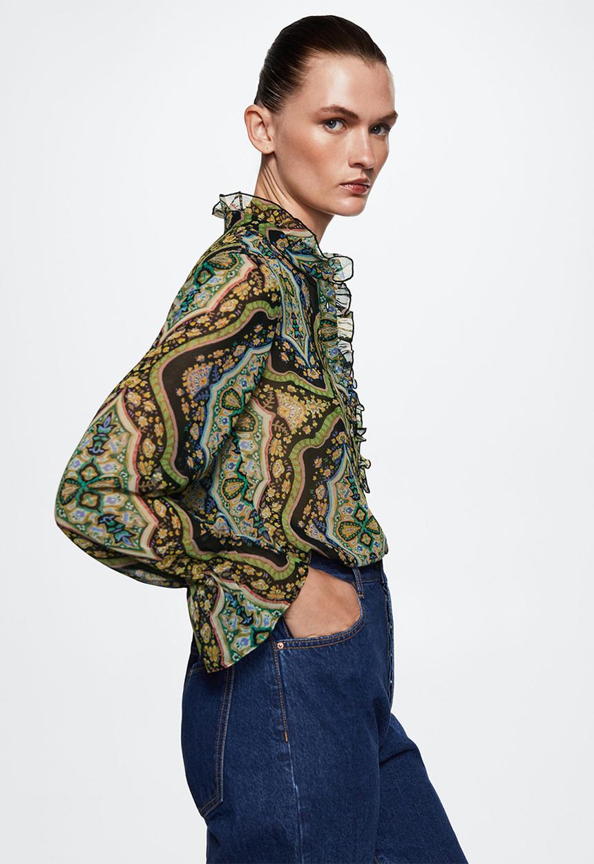 MANGO - Blouse carioca - green