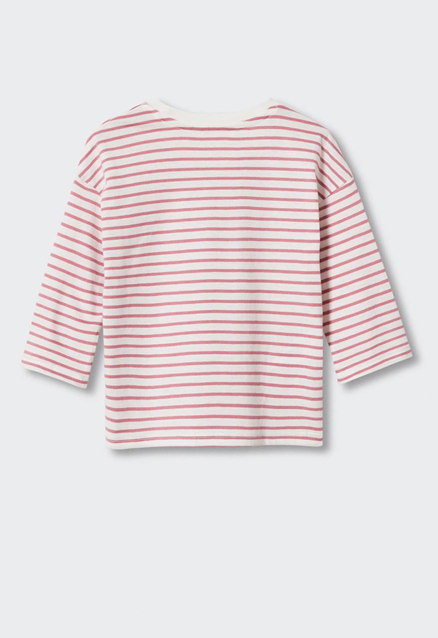 MANGO - T-shirt stripes - pink