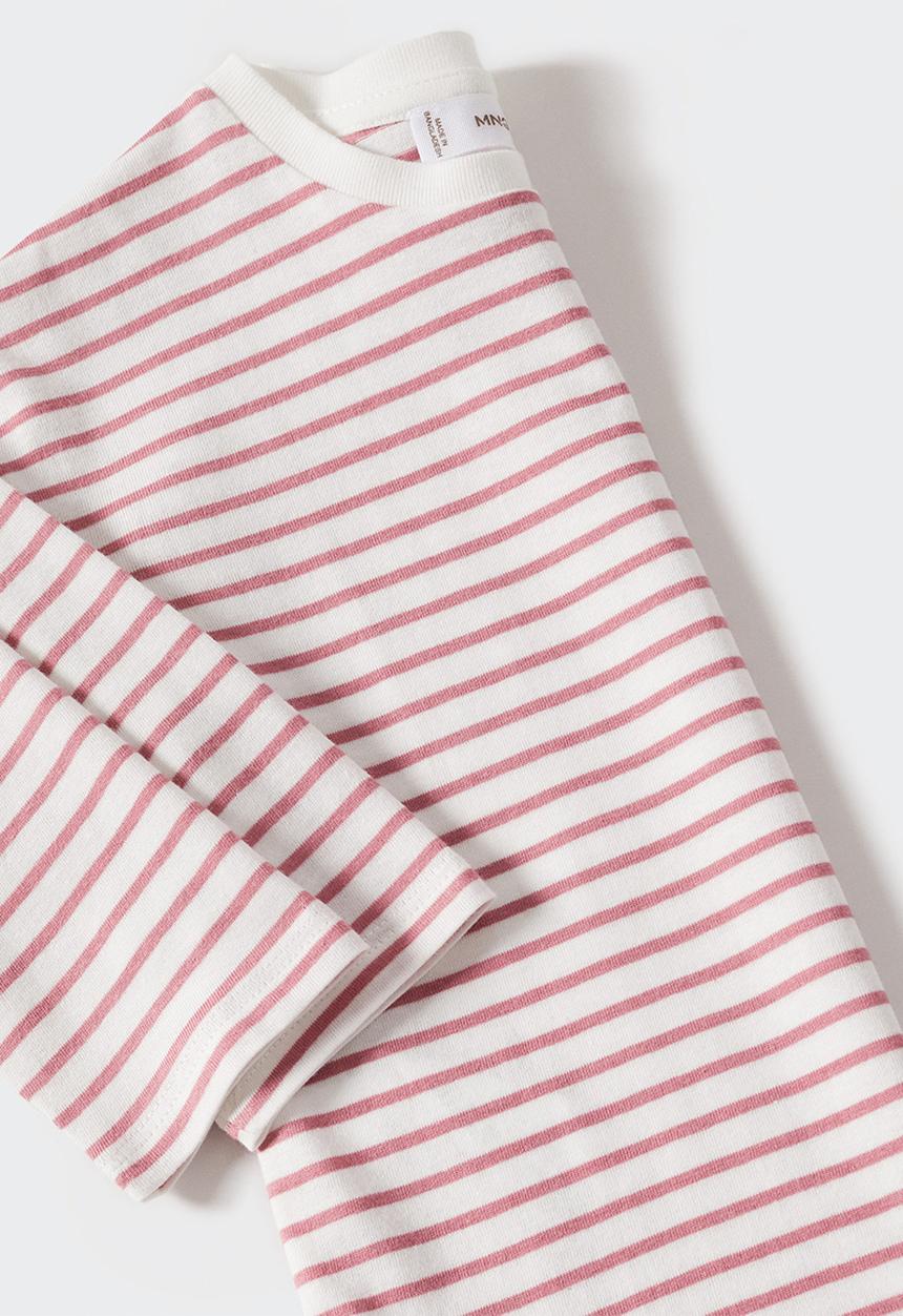 MANGO - T-shirt stripes - pink