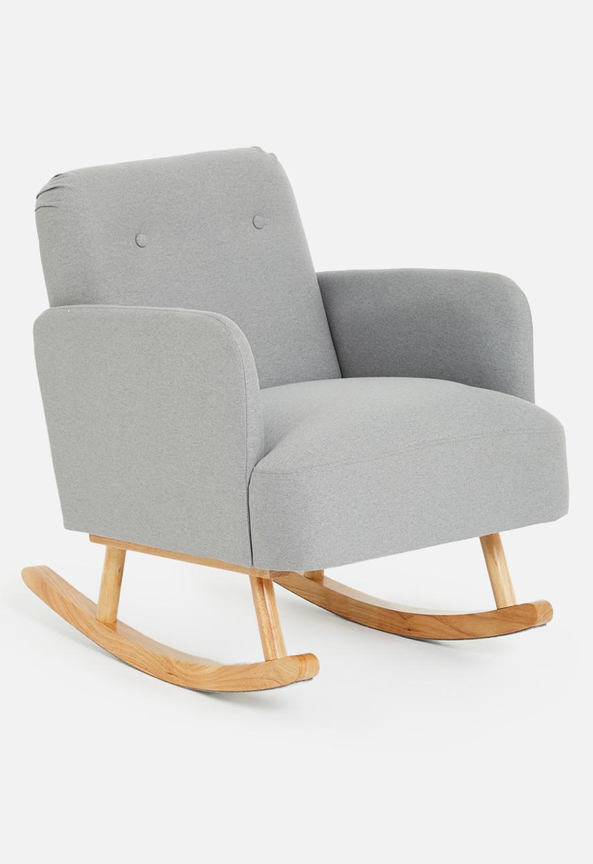 Sixth Floor - Elvi rocking accent chair - marshmallow grey